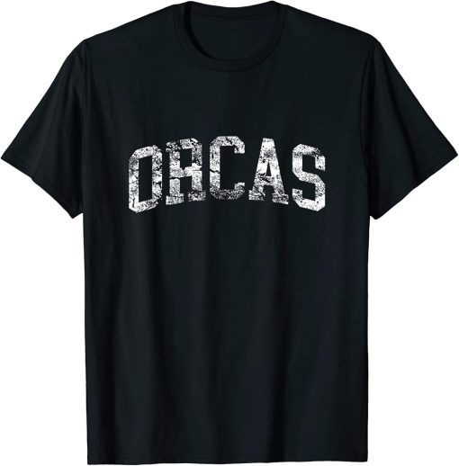 Orcas Vintage Arch Logo University Sports Style T-Shirt