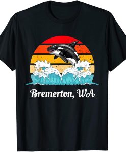 Vintage Bremerton WA Distressed Orca Killer Whale Art T-Shirt